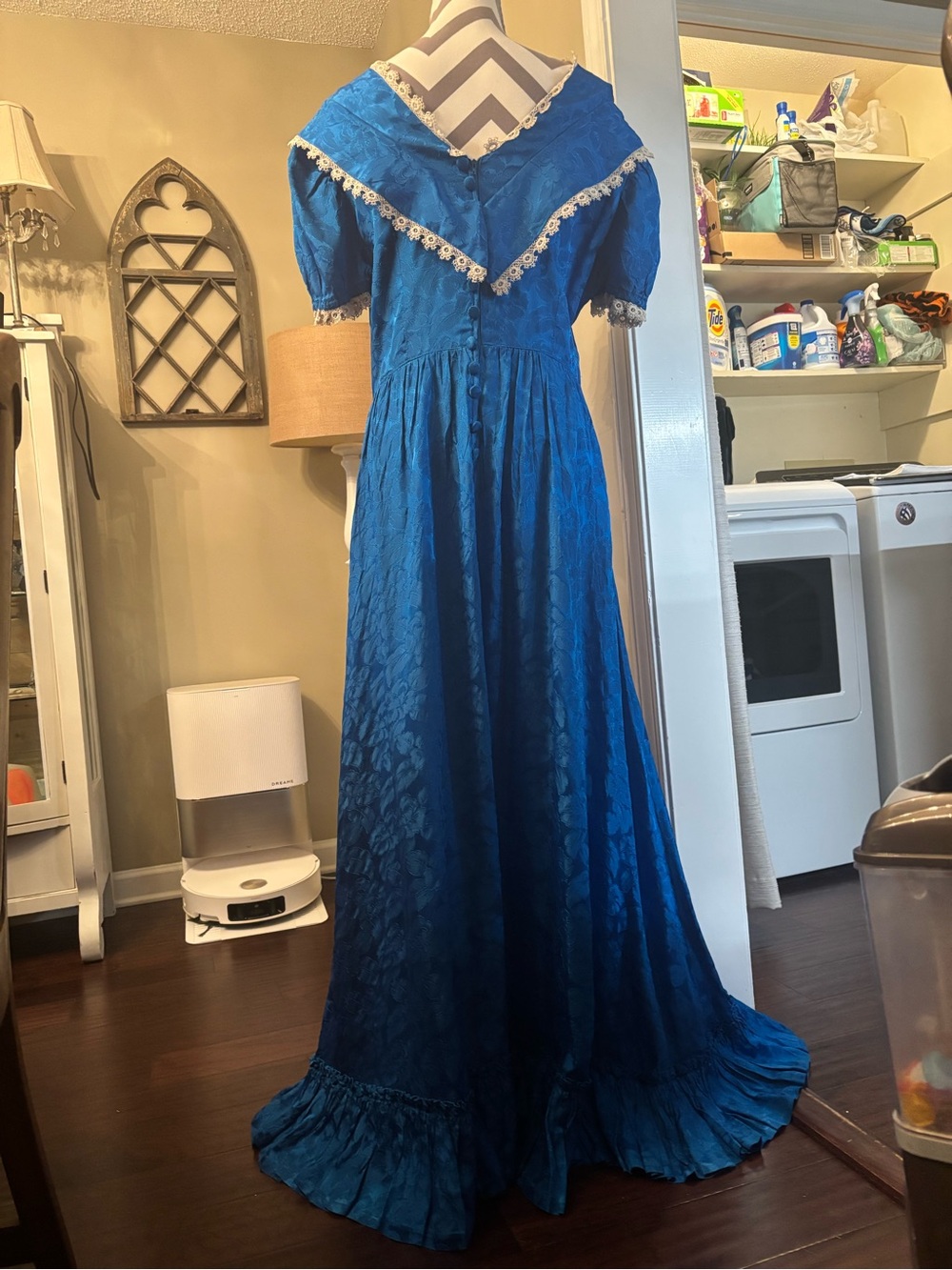 Vintage Handmade Royal Blue Gown - Picture 5 of 12
